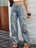 Mid Rise Cargo Jeans