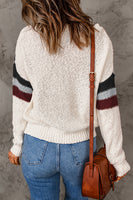 Contrast Dropped Shoulder Long Sleeve Sweater