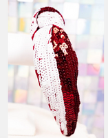 Red and White Sequin Knotted Headband