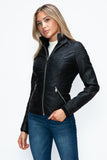 Layered Double-Zipper Jacket with Fuzzy Hood