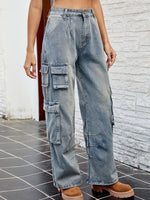 Mid Rise Cargo Jeans