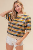 Multi Color Half Sleeve Sweater