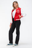 "B" is for Beauty's Bomber Jacket in Red