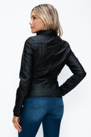 Layered Double-Zipper Jacket with Fuzzy Hood