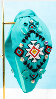 Turquoise Southwestern Design Knotted Headband