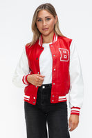 "B" is for Beauty's Bomber Jacket in Red