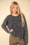 Mineral Washed Exposed Seam Sweater