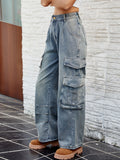 Mid Rise Cargo Jeans