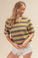 Multi Color Half Sleeve Sweater