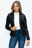 Layered Double-Zipper Jacket with Fuzzy Hood