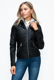 Layered Double-Zipper Jacket with Fuzzy Hood