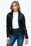 Layered Double-Zipper Jacket with Fuzzy Hood