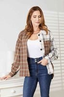 Plaid Contrast Button Up Shacket