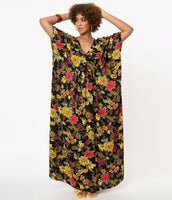 Black & Yellow Caftan Dress