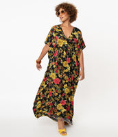 Black & Yellow Caftan Dress