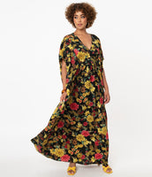 Black & Yellow Caftan Dress
