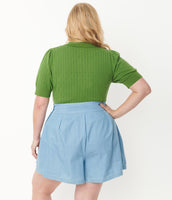 Avocado Green Retro Prim & Pretty Sweater