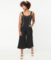 Nautical Retro Jumpsuit in Black