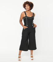 Nautical Retro Jumpsuit in Black