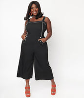 Nautical Retro Jumpsuit in Black