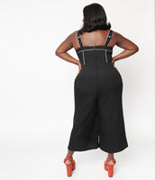 Nautical Retro Jumpsuit in Black