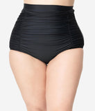 Monroe High Waist Bikini Bottom in Black