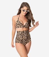 Monroe High Waist Bottom in Leopard Print