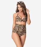 Monroe High Waist Bottom in Leopard Print