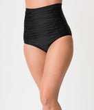 Monroe High Waist Bikini Bottom in Black