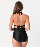 Monroe High Waist Bikini Bottom in Black