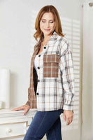 Plaid Contrast Button Up Shacket